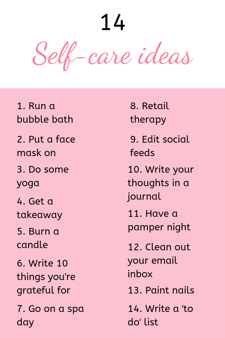 14 self-care ideas - A Woman's Confidence