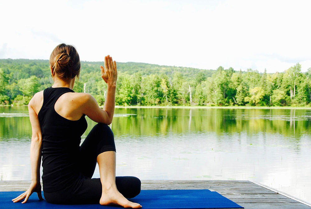 Woman doing yoga image