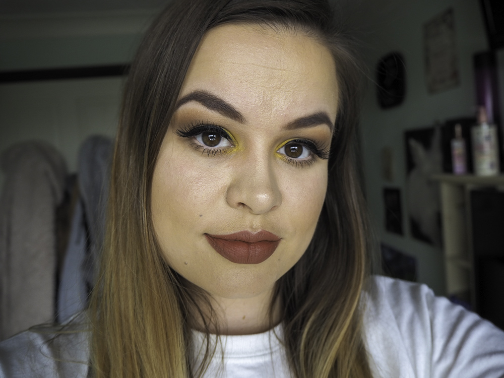 Kylie Jenner yellow eyeshadow inspired makeup look image