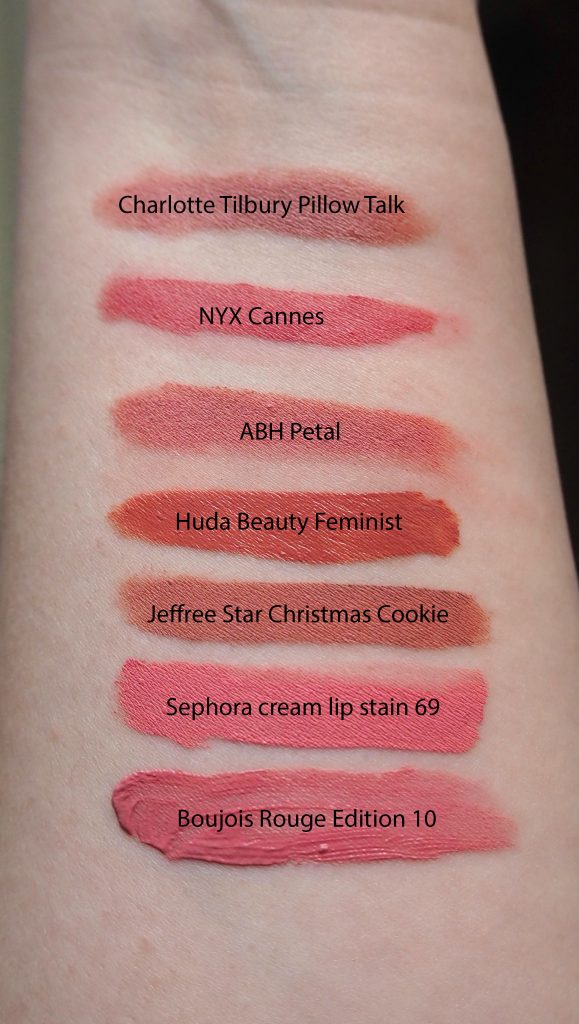 Nude pink lipstick swatches image