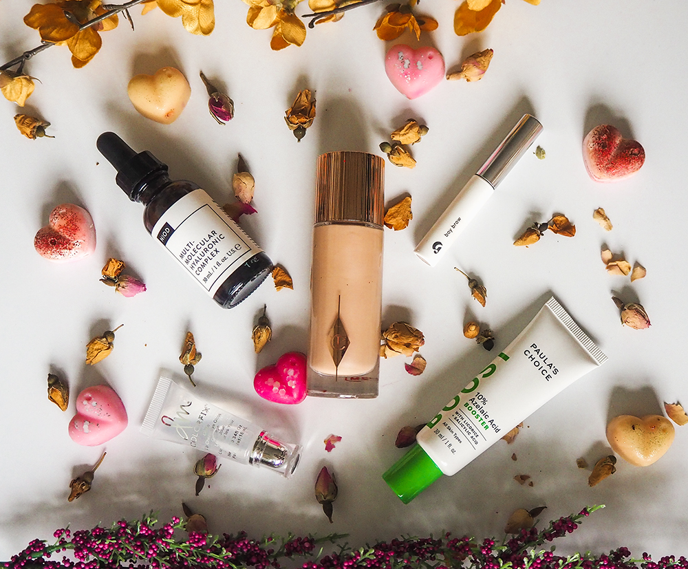 Beauty products flatlay