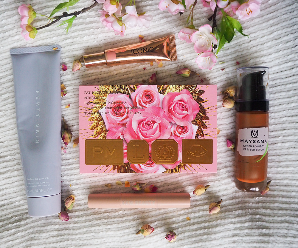 Beauty products flatlay