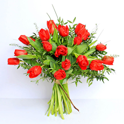 BloomLocal Red Tulips Bouquet image
