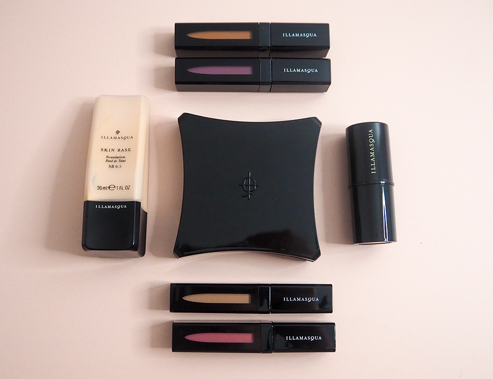 Illamasqua makeup products flatlay