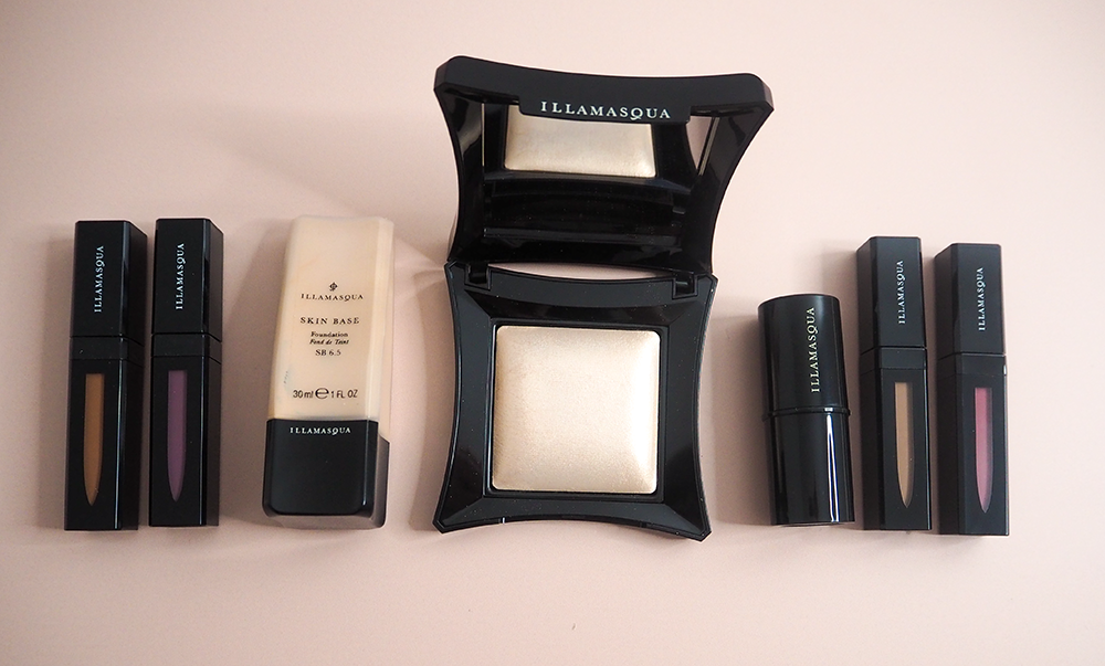 Illamasqua makeup products flatlay