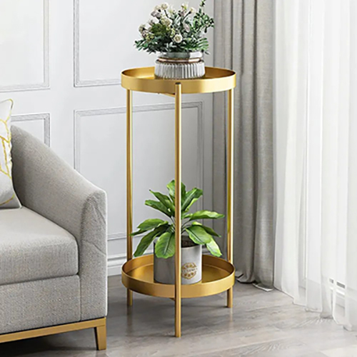 Homary 2-Tiered Gold Plant Pot Stand image