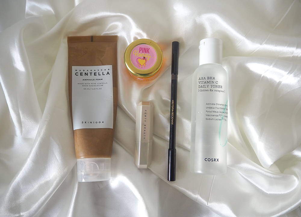 Beauty products flatlay