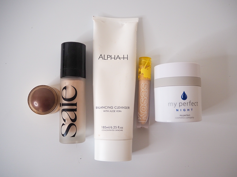 Beauty products flatlay