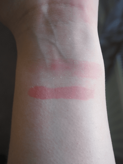 Benefit Benetint Rose-Tinted Lip & Cheek Stain and MACQUEEN Jelly Plumping Water Tint swatches