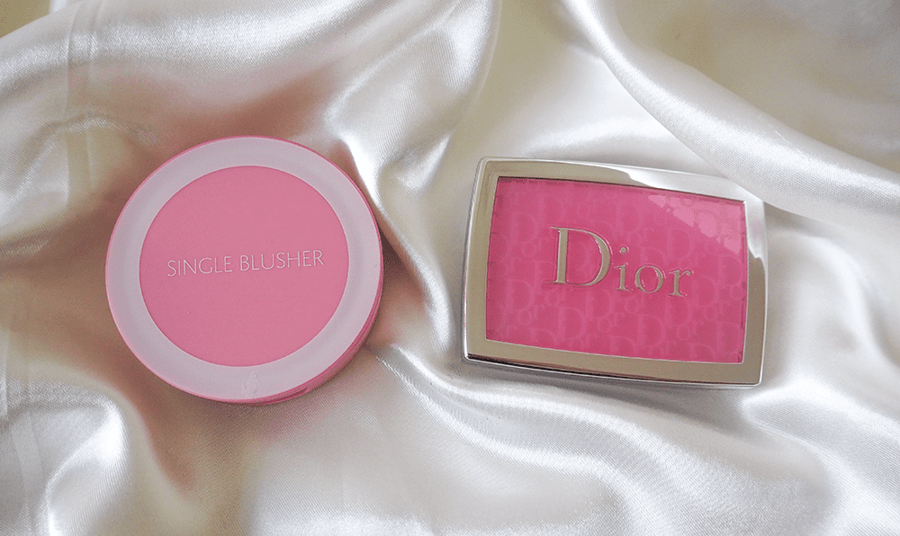 DIOR Backstage Rosy Glow in 001 Pink and The Saem Saemmul Single Blusher in #PP04 Blueberry Milk image