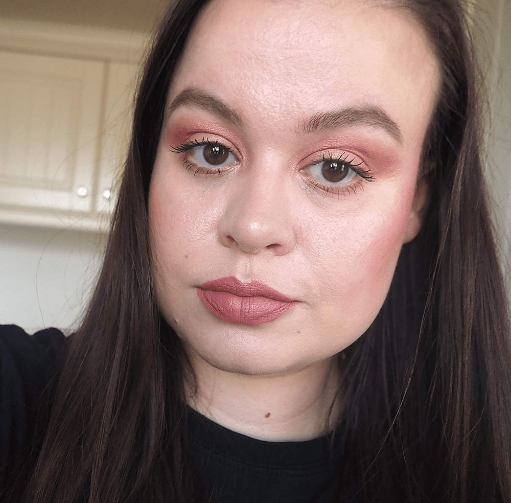 Makeup look using Charlotte Tilbury Matte Revolution in Pillow Talk Original dupe