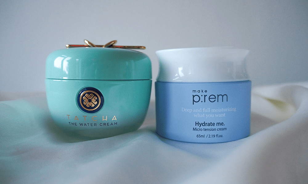 Tatcha The Water Cream and make p:rem Hydrate Me. Micro Tension Cream image
