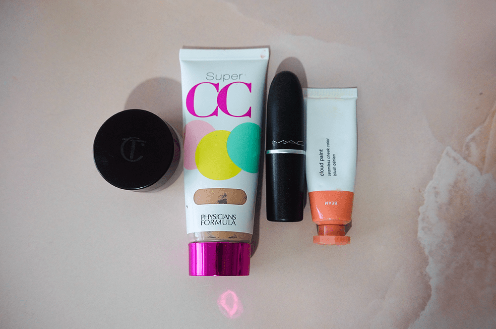 Project pan 2023 makeup products flatlay
