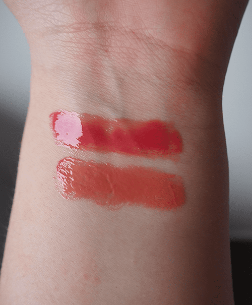 e.l.f. Cosmetics Pout Clout Lip Plumping Pen and Hourglass Phantom Volumizing Glossy Balm swatches