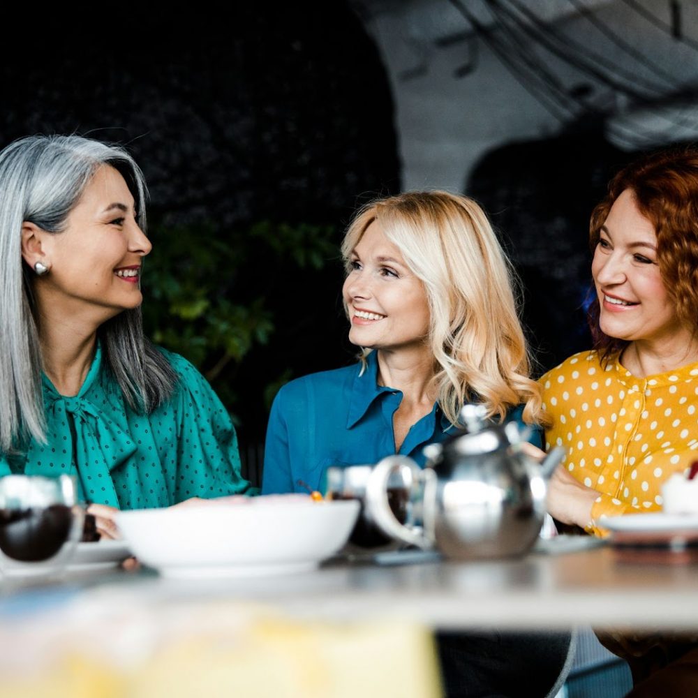 women talking image