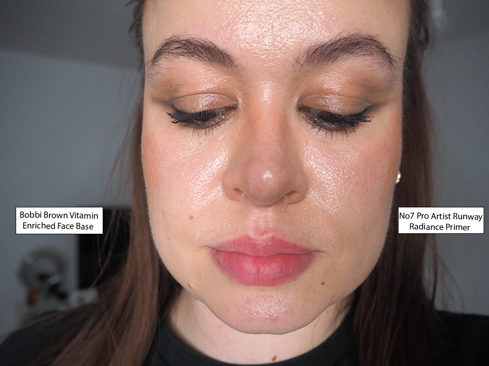 Bobbi Brown vs No7 primer wear test image