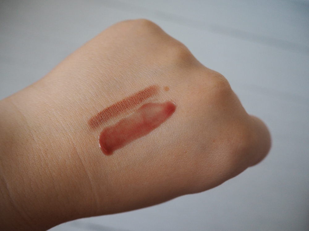 Rhode Peptide Lip Tint and Rhode Peptide Lip Shape swatches
