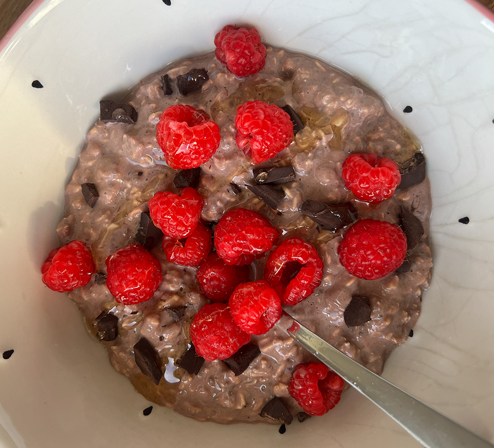 Chocolate & Raspberry Protein Overnight Oats image